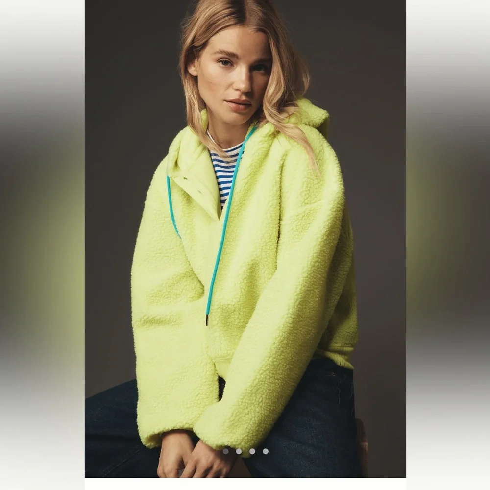 Anthropologie NWT vibrant fleece hoodie, Sz X-Sm, super fun! Crop style. - Picture 1 of 14